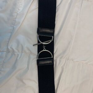 Chicos Black and Silver D-Ring Belt with Tactical Design. M/L